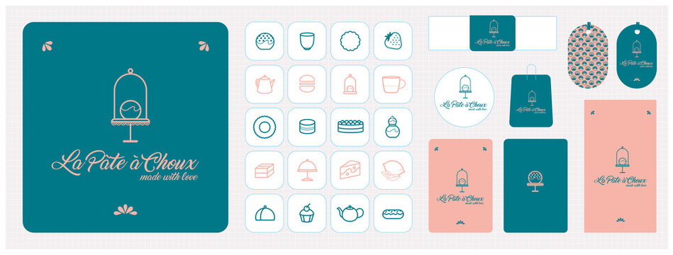 identité graphique, identité visuelle, logo, marque, pâtisserie, pâtissier, nourriture, chouquette, gâteau
 - Powered by Adobe