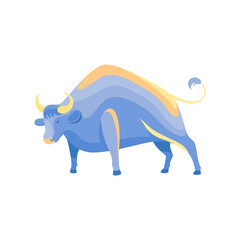 Astrology Chinese Bull, Ox vector illustration Magic ox zodiac sign