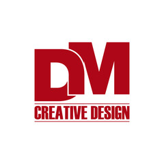 Letter DM simple logo design vector