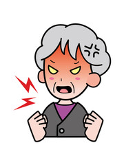 激怒するおばあさん