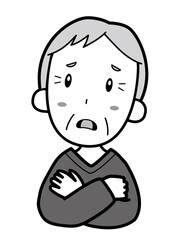 Obraz premium 考え事をしているおじいさん