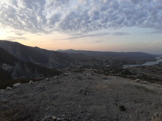 sunset in the mountains
