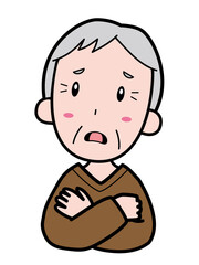 考え事をしているおじいさん