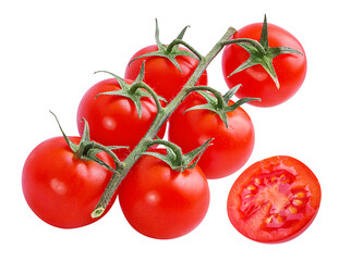 Fresh tomato isolated on white background with clipping path