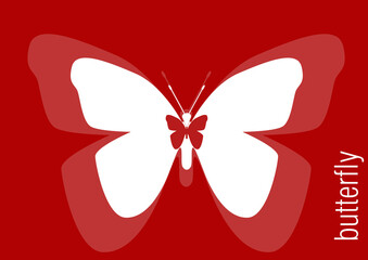 Simple butterfly background red colour