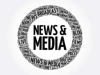 News and Media word cloud collage, social concept background