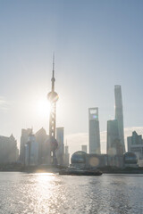 Fototapeta premium ShangHai city skyline at sunrise