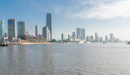 Fototapeta premium ShangHai city skyline at sunrise