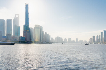 Obraz premium ShangHai city skyline at sunrise