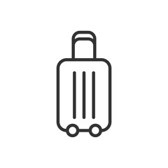Luggage, travel baggage vector outline icon on white