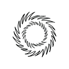 Christmas wreath isolated on white background. Sketch circle plant grass frame outline style. Holly merry christmas. Decorative element for celebration.