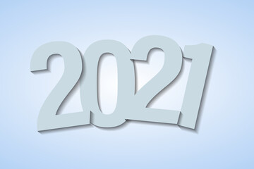 Modern paper art design template with 2021 for concept design.  Conceptual design. Calendar 2021 - illustration.