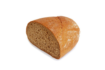 Loaf of bread on a white isolated background, food closeup. Fresh Bread. Hunger and poverty concept.