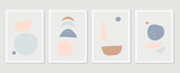 Abstract wall art vector collection.  Abstract organic shape Art design for poster, print, cover, wallpaper, Minimal and  natural wall art. Vector illustration..