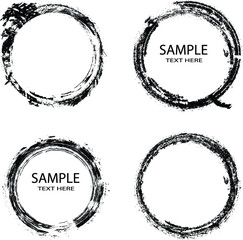 Circle Brush Stroke Border Frame . Grunge Element for your Design .