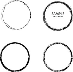 Circle Brush Stroke Border Frame . Grunge Element for your Design . VECTOR