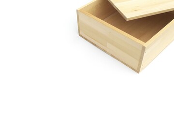白背景の木の箱とフタ