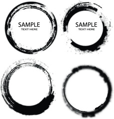 Circle Brush Stroke Border Frame . Grunge Element for your Design .