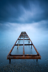 blue minimalism art around a pier at Sant-Margherita di liguria