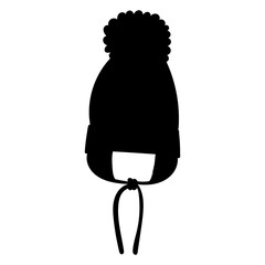 vector, isolated, black silhouette winter hat