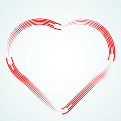 Fototapeta premium striped vector heart