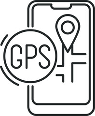 Fototapeta premium gps mobile application, line icon