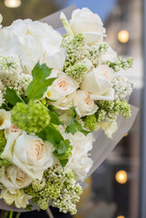 Flower composition. Macro photo. Wedding decor. A Beautiful bouquet of fresh spring flowers.
