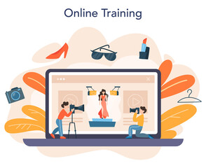 Fashion model online service or platform. Man and woman