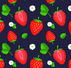 seamless pattern with strawberries