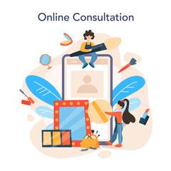 Visagiste online service or platform. Beauty center service concept