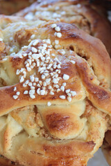 Closeup on Swedish cinnamon roll