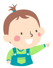 Kid Toddler Boy Gesture Index Finger Point