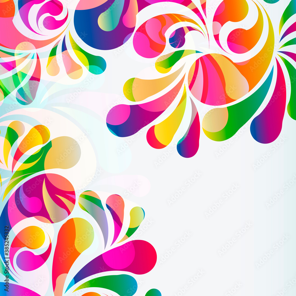 Poster Abstract colorful arc-drop background. Vector.