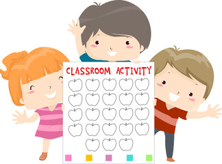Kids Board Classroom Activity Illustration