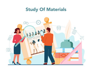 Tour vacation guide concept. Tourists listening to the history of the city