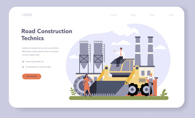 Construction and engineering industry web banner or landing page.
