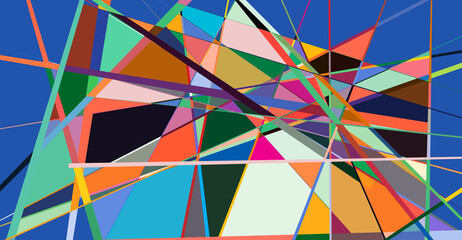 Fototapeta premium Geometric formation mosaic, tessellation design element, background, texture and pattern. Patchwork graphics