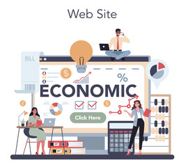 Economics and finance online service or platform. Business