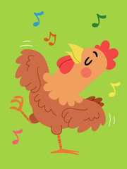 Chicken Animal Dance Illustration