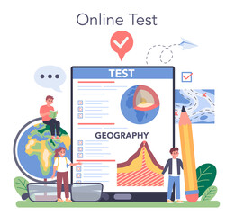 Geography class online service or platform. Studying the lands