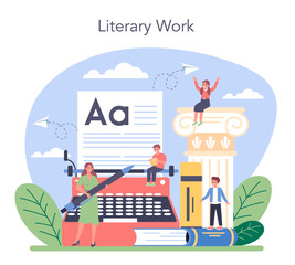 Literature school subject. Study ancient writer and modern