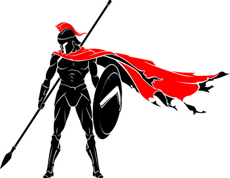 Spartan Warrior Stance with worn cape