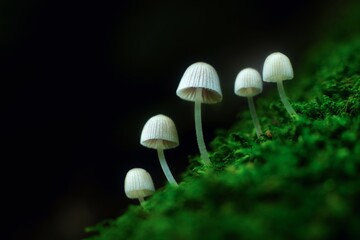 Close-up photo of mushrooms on tree trunk