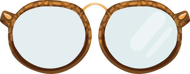 Simple vintage leopard glasses icon illustration vector design element isolated on a white background