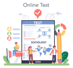 Sociology school subject online service or platform. Students