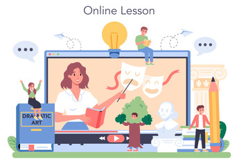Drama class online service or platform. Children creative