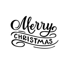 Merry Christmas for Happy holidays greeting card. Vector Lettering celebration logo. Typography for winter holidays. Calligraphic poster on white background.Postcard motive