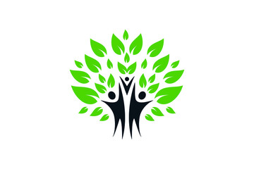 Obraz premium Thee Eco community people teamwork logo design template