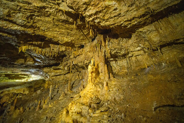 Huge cave with stalactites and stalagmites