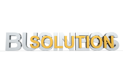 Business solution word isolated on white background